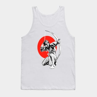 Native American Indian shooting arrows Tank Top